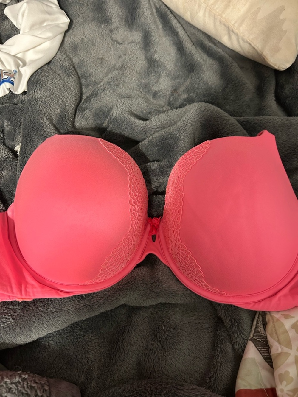 Victoria's Secret Hot Pink  Lace-Trim Bra